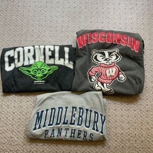 Long sleeve college shirts (Cornell, Middlebury)